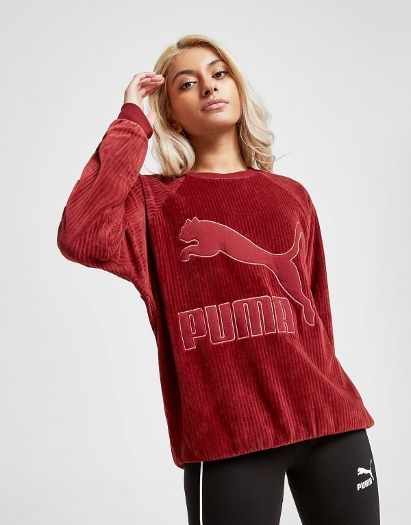 Puma Velvet Rib Crew Sweatshirt Punainen