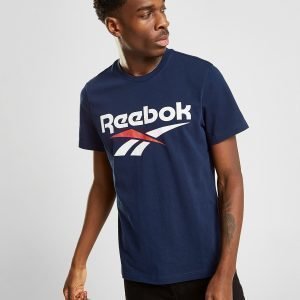 Reebok Short Sleeve Vector Logo T-Paita Laivastonsininen