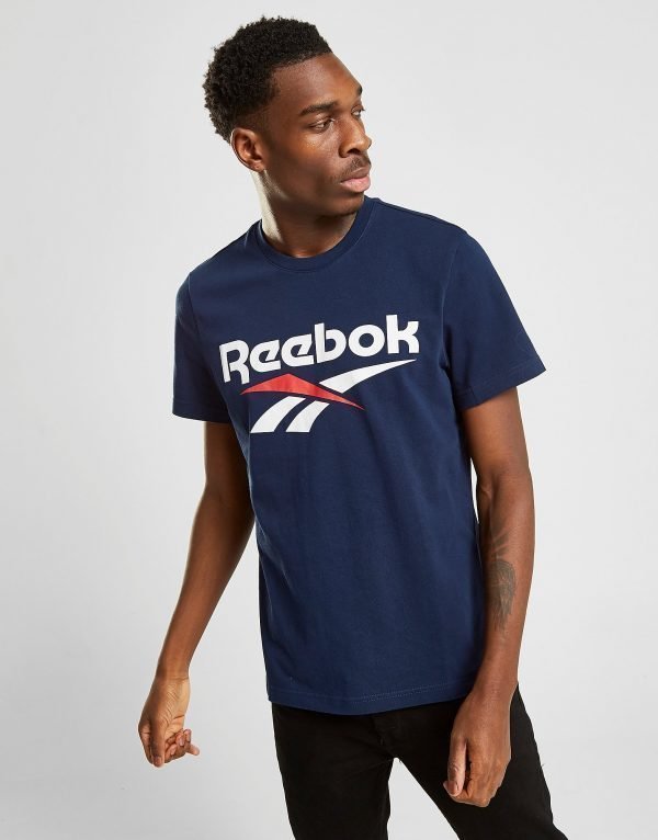 Reebok Short Sleeve Vector Logo T-Paita Laivastonsininen