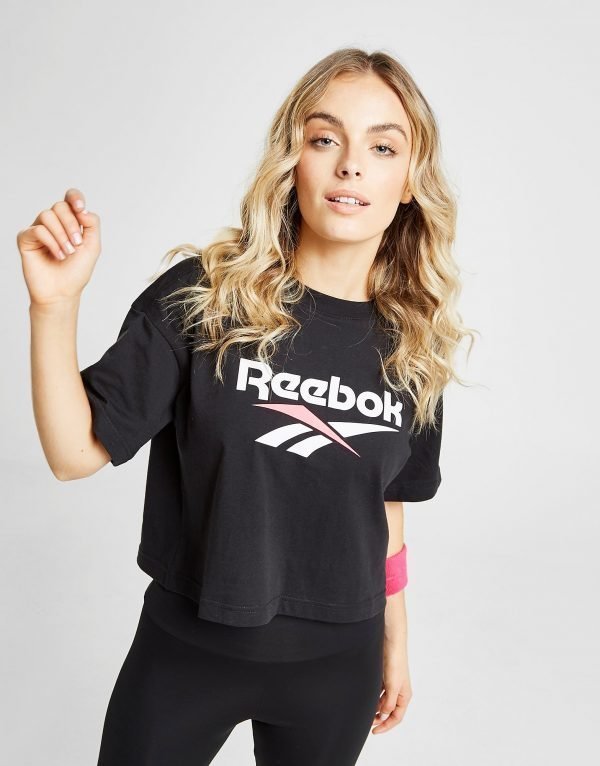 Reebok Vector Crop T-Shirt Musta