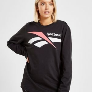 Reebok Vector Long Sleeve T-Paita Musta