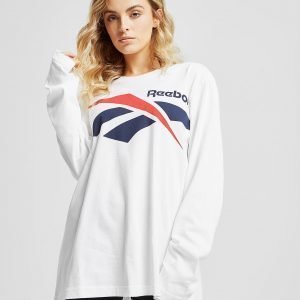 Reebok Vector Long Sleeve T-Paita Valkoinen