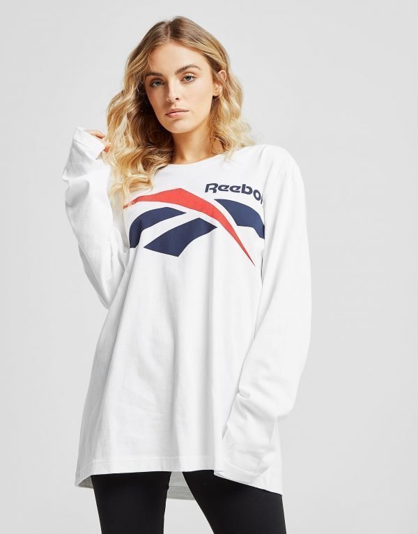 Reebok Vector Long Sleeve T-Paita Valkoinen