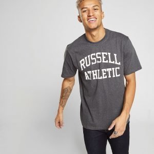 Russell Athletic Arch Logo Short Sleeve T-Paita Harmaa