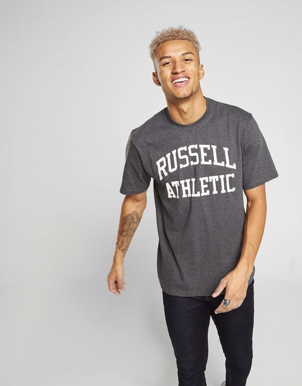 Russell Athletic Arch Logo Short Sleeve T-Paita Harmaa