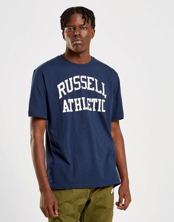 Russell Athletic Arch Logo Short Sleeve T-Paita Laivastonsininen