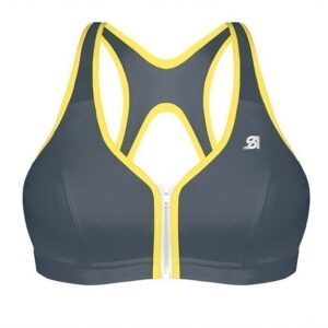 Shock Absorber Active Zipped Plunge Bra grey/yellow 80E/F