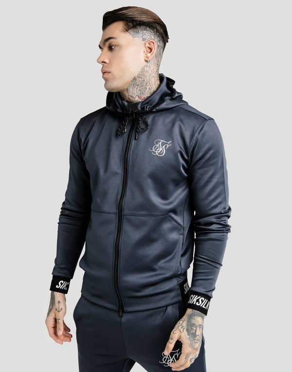 Siksilk Agility Zip Through Hoodie Sininen