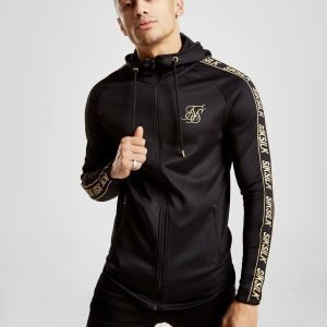 Siksilk Athletic Tape Full Zip Hoodie Musta