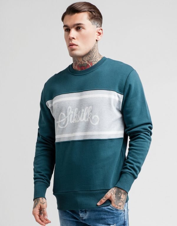 Siksilk Central Panel Crew Sweatshirt Vihreä