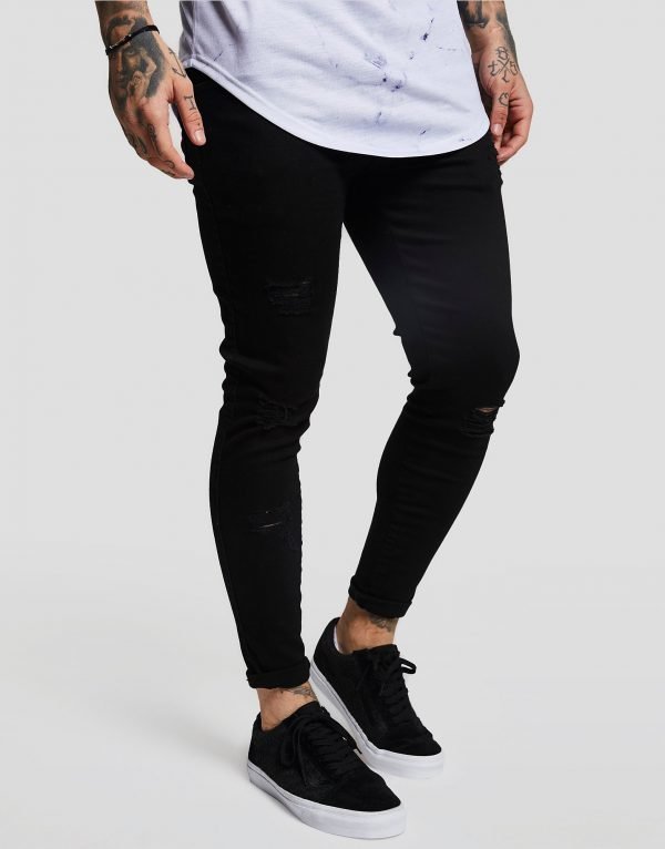 Siksilk Distressed Farkut Musta