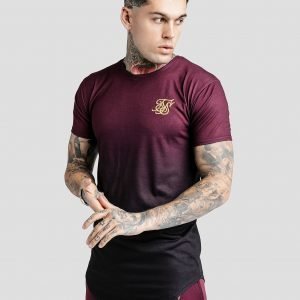 Siksilk Fade T-Paita Burgundy / Black