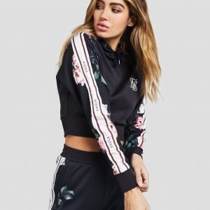 Siksilk Floral Tape Crop Hoodie Monivärinen