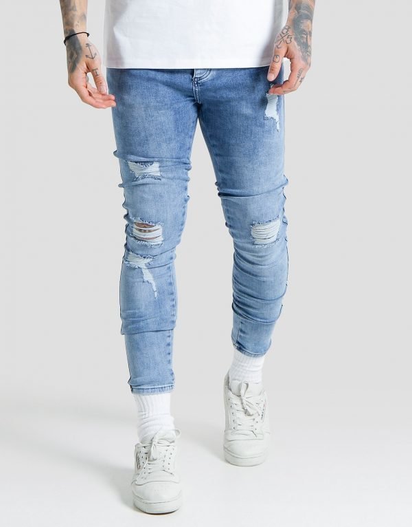 Siksilk Lowrise Distress Jeans Sininen