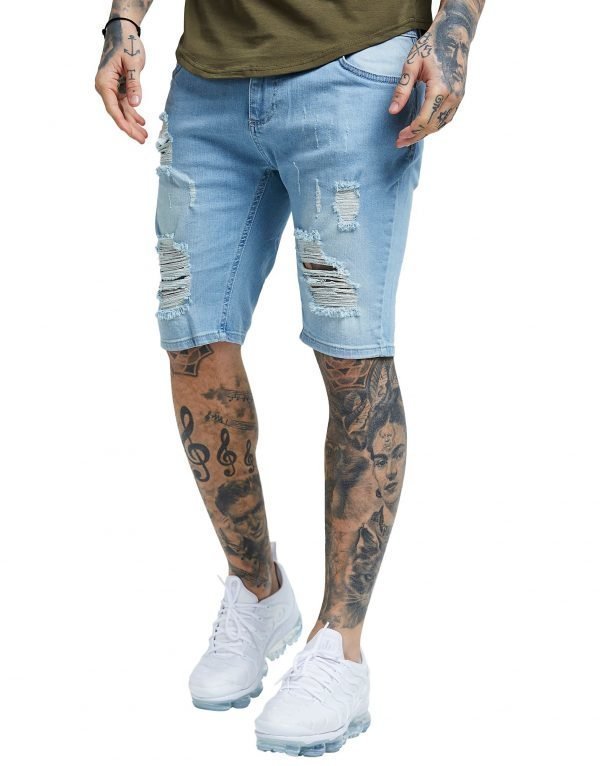 Siksilk Mid Denim Shortsit Sininen