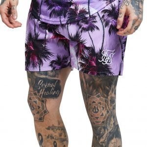 Siksilk Palm Print Shorts Violetti