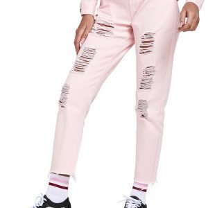 Siksilk Rip Mom Jeans Light Pink