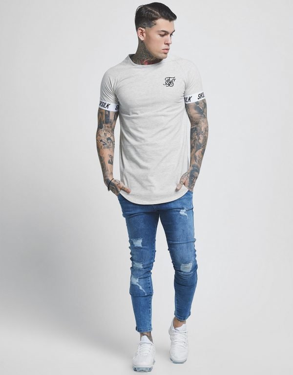 Siksilk Short Sleeve Raglan Tech T-Shirt Harmaa