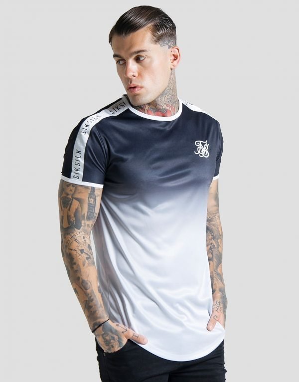 Siksilk Side Tape Fade T-Shirt Musta