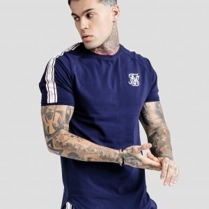 Siksilk Sleeve Tape T-Paita Laivastonsininen