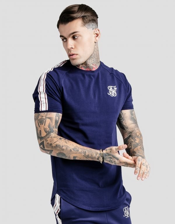 Siksilk Sleeve Tape T-Paita Laivastonsininen