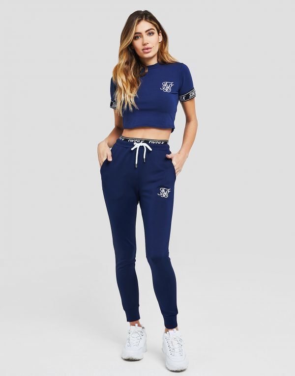 Siksilk Tape Waist Poly Track Pants Laivastonsininen