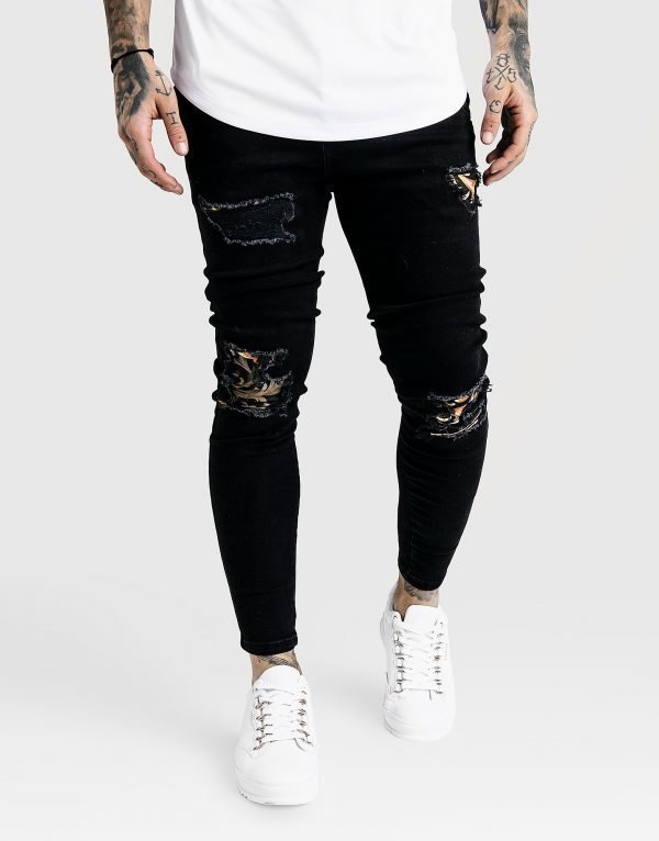 Siksilk X Dani Alves Skinny Distressed Jeans Musta