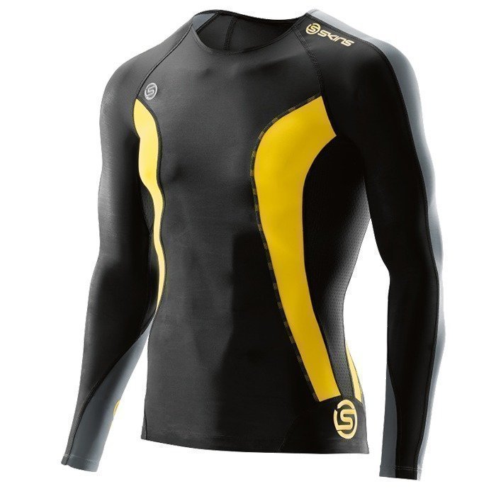 Skins DNAmic Men Top Long Sleeve Black/Citron L