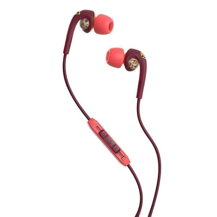 Skullcandy FIX IN EAR BOMBSHELL Floral/Burgundy/Rose Gold w/Mic3