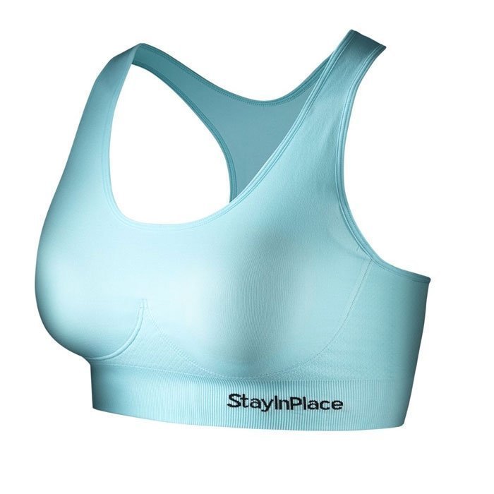 Stay In Place Rib Seamless Bra Cyan Mint L