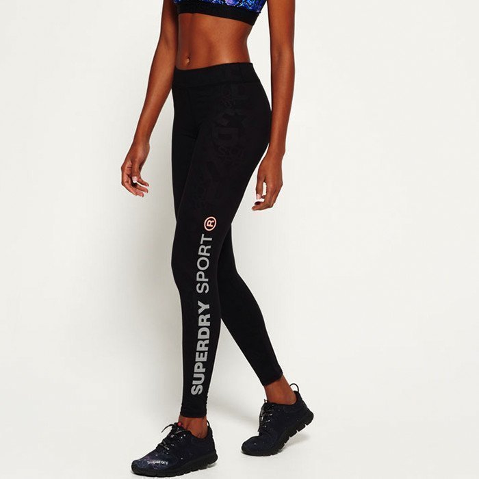 Superdry Gym Logo Legging Black Print XS