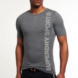 Superdry Gym Sport Runner Tee Grey Grit