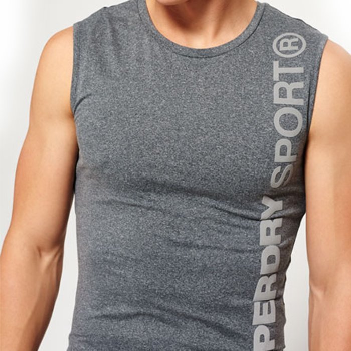 Superdry Gym Sport Runner vest Grey