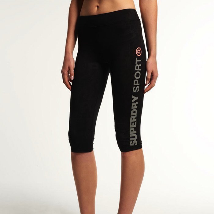 Superdry Gym Sprint Capri Black Print XS