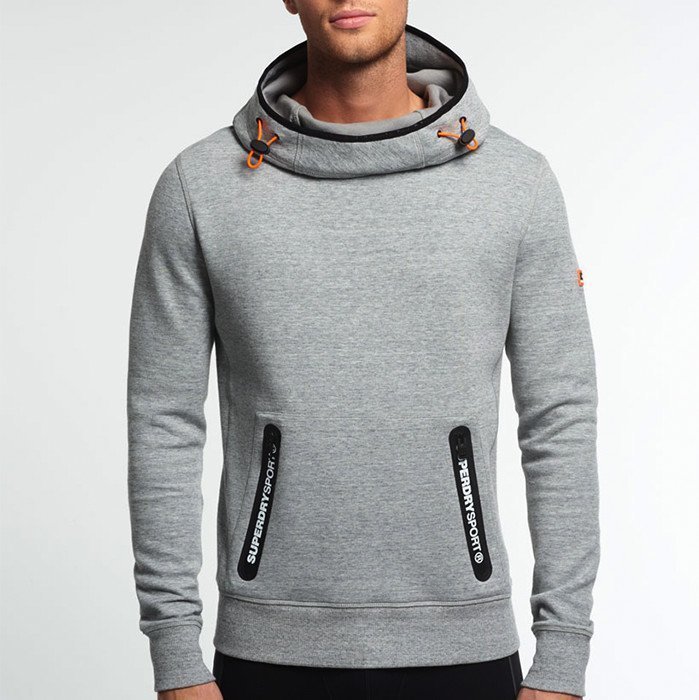 Superdry Gym Tech Funnel Hood Grey L