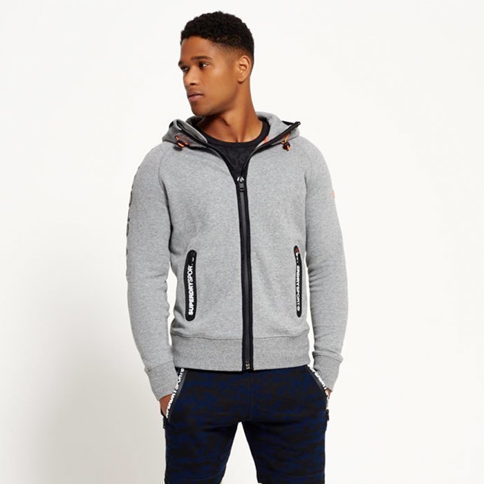 Superdry Gym Tech Ziphood Grey L