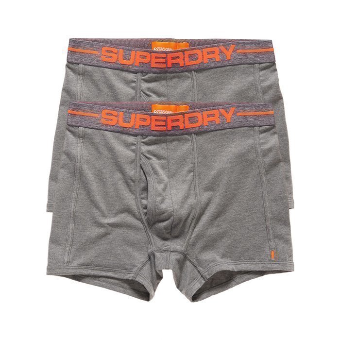 Superdry Men's Sport Boxer Double Pack Grey M