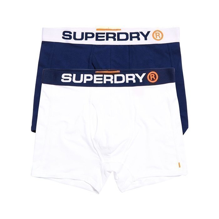Superdry Men's Sport Boxer Double Pack White M