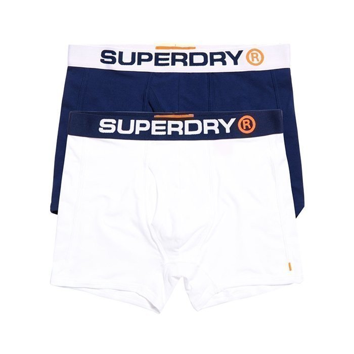 Superdry Men's Sport Boxer Double Pack White XL