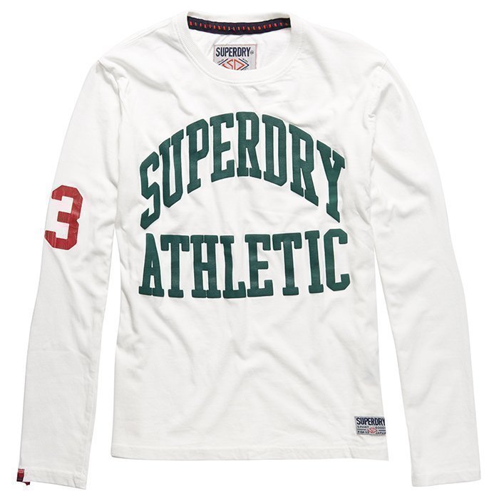 Superdry Men's Tigers Athletic Long Sleeve White/Green L