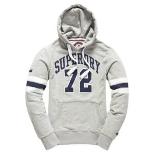 Superdry Men's Tri League Football Hood Boston Grey Marl
