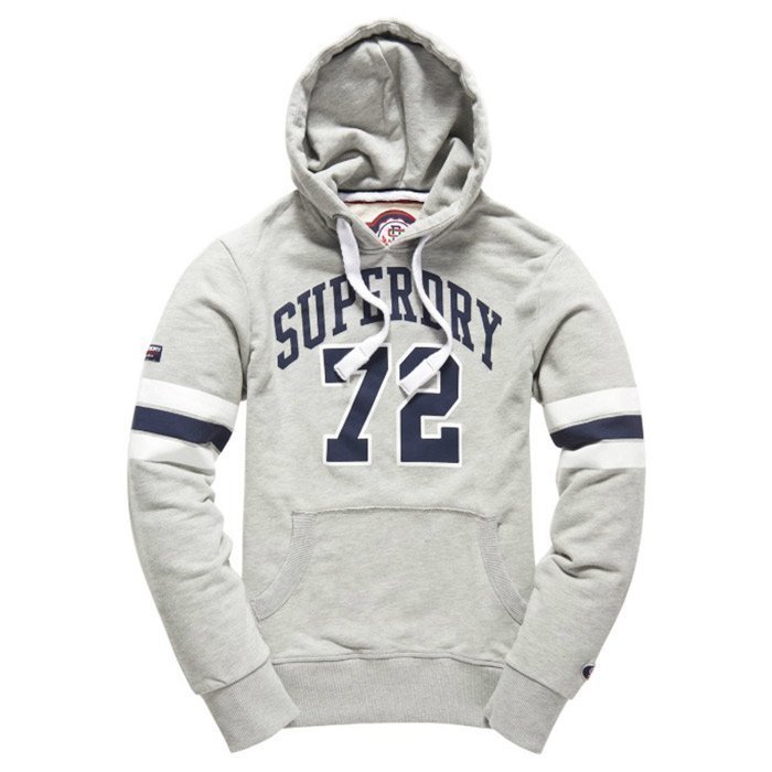 Superdry Men's Tri League Football Hood Boston Grey Marl XL