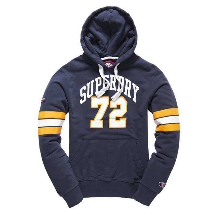 Superdry Men's Tri League Football Hood Michigan Navy