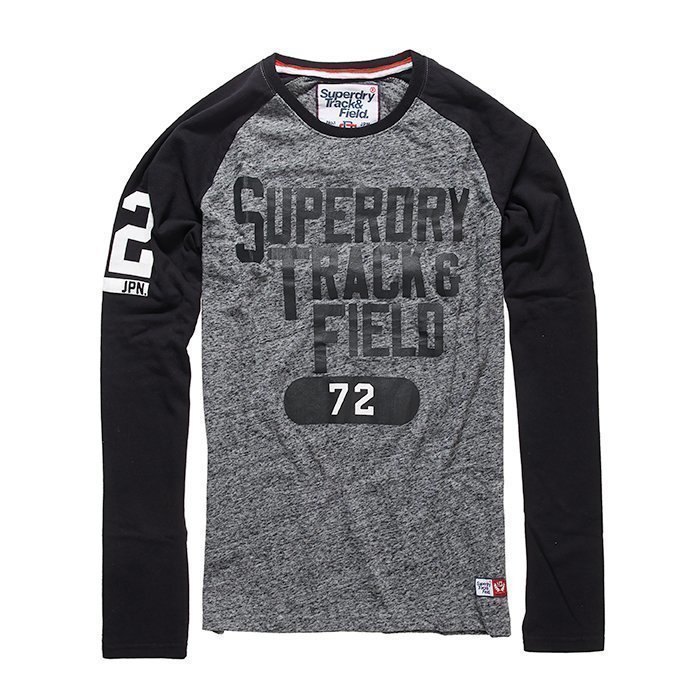 Superdry Trackster Baseball L/S Tee Black/Grey L