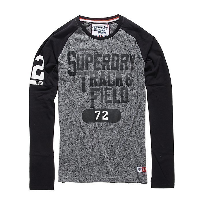 Superdry Trackster Baseball L/S Tee Black/Grey M