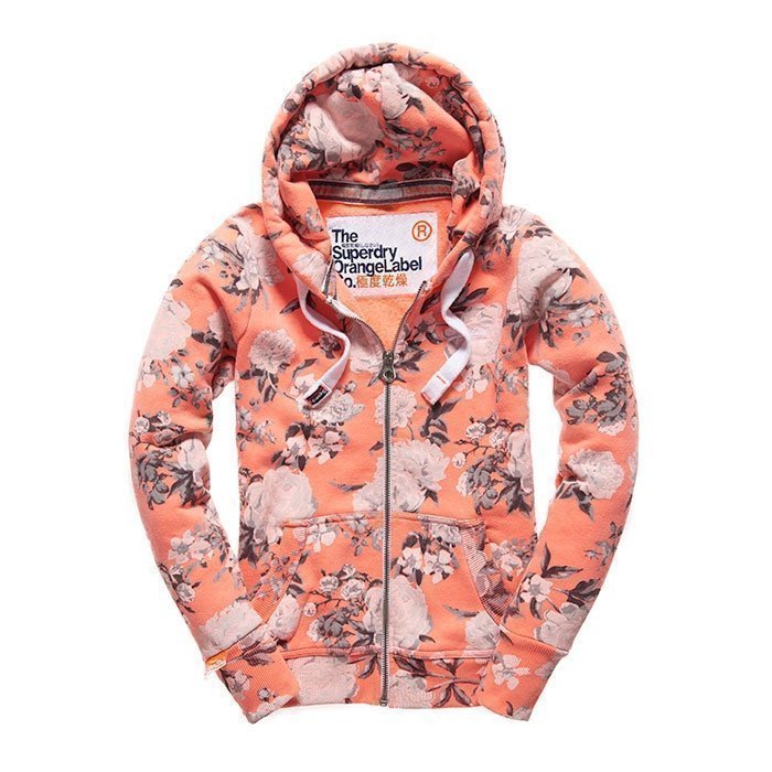 Superdry Women's Orange Label Aop Primary Ziphood Coral/Rose M