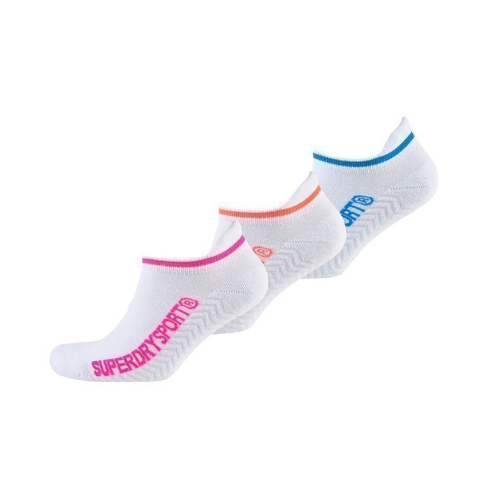 Superdry Women's Sport Trainer Sock Triple Pack White Black OS