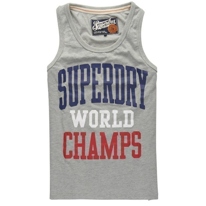 Superdry World Champs Vest Grey Marl