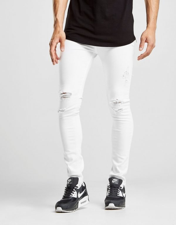 Supply & Demand Essential Distressed Skinny Farkut Valkoinen