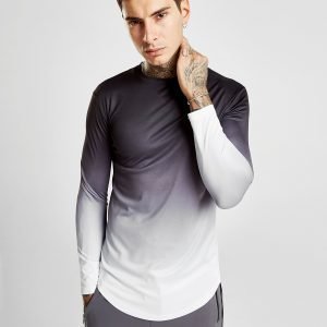 Supply & Demand Fade Dip Long Sleeve T-Shirt Valkoinen